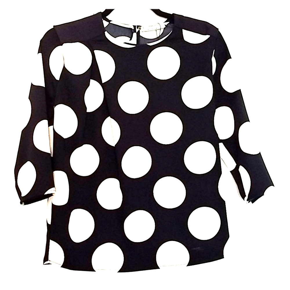 Polka Dot Black and white mango blouse